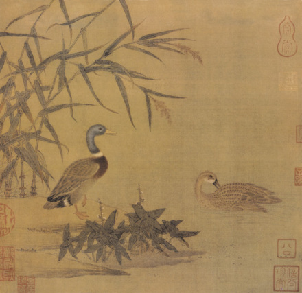 溪芦野鸭图
