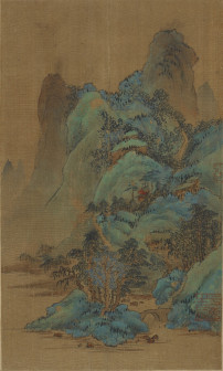 荆浩（传）《青绿山水页》，美国弗利尔美术馆藏