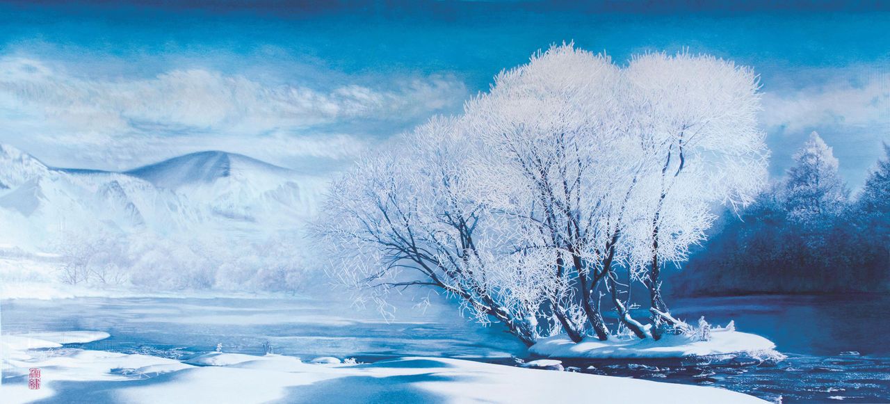 人民大会堂收藏湘作品《冬雪北国》