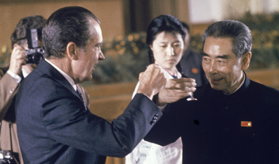 尼克松访华时，中国政府举办招待晚宴
