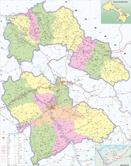 靖远县政区地图