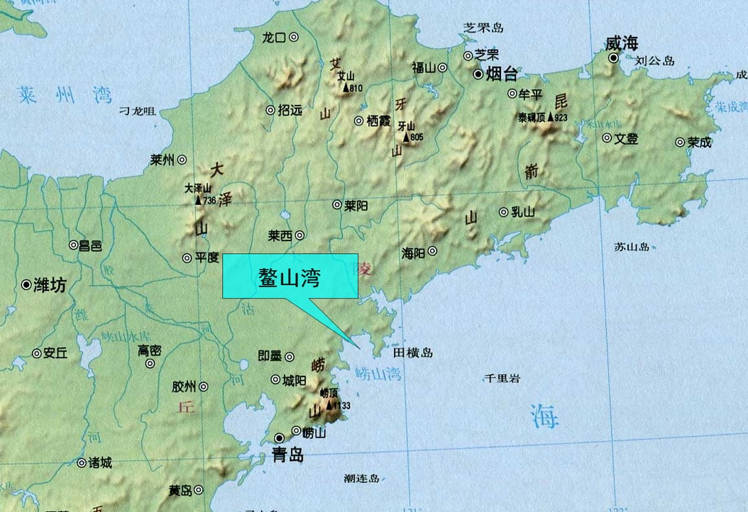 鳌山湾在山东半岛的位置