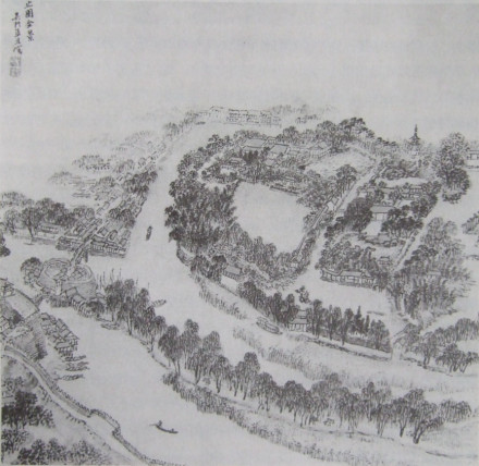 明 张宏《止园》册 （止园全景图）