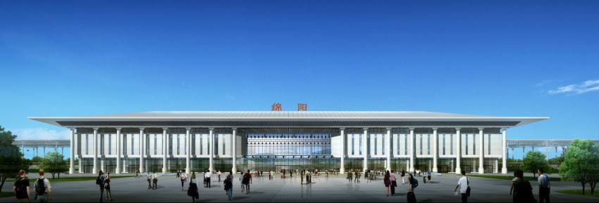 2010年灾后重建的绵阳站站房设计图