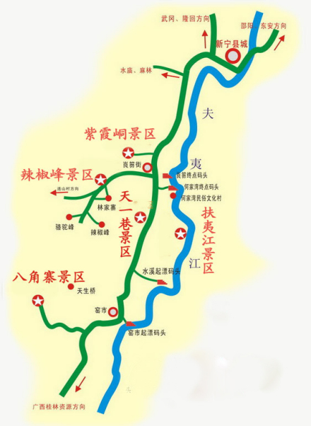 崀山景区示意图