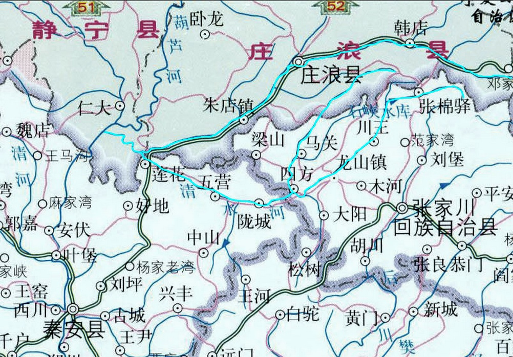 清水河位置及水系分布