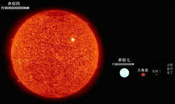参宿四与其他恒星的对比