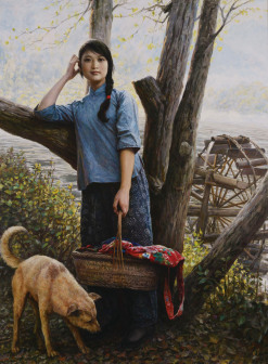 村里的姑娘-200x150cm