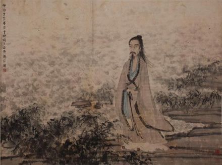 傅抱石《屈子行吟图》