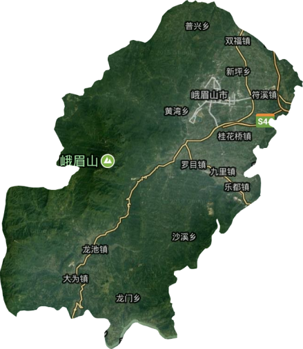 峨眉山市卫星地图