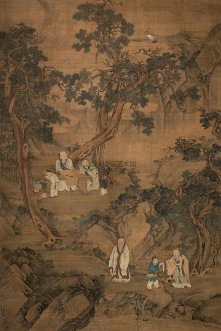 清代画家程琳绘《商山四皓》