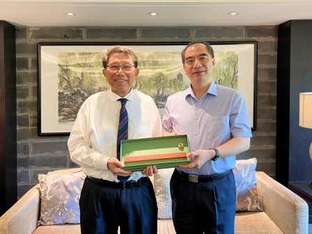 北京大学校长龚旗煌会见段崇智(2023年6月)