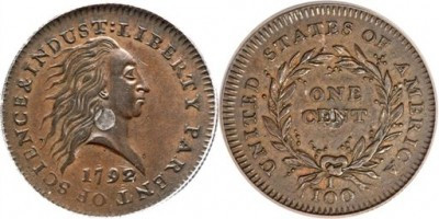 1792年铸造的1美分硬币