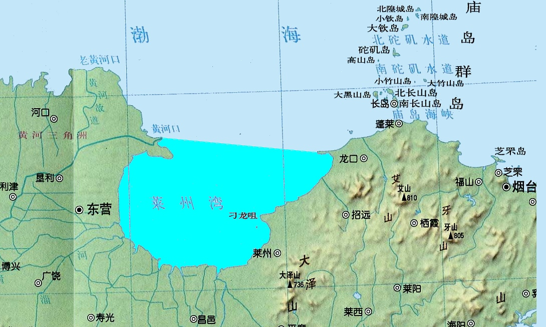 莱州湾地形及入湾河流
