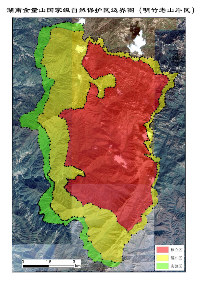 湖南金童山国家级自然保护区边界图（明竹老山片区） 
