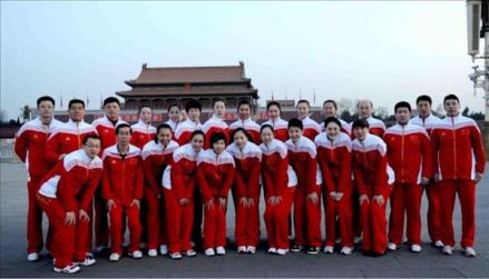 中国女排在天安门