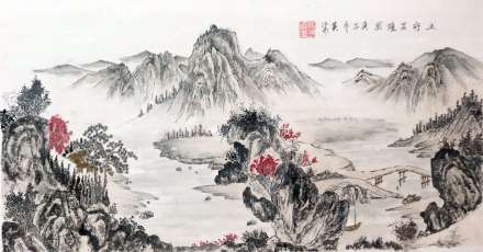 写意山水《五行昌隆图》，赵引江