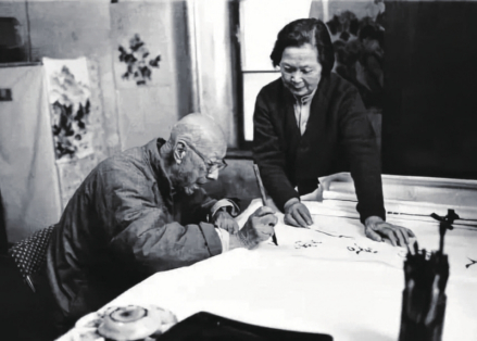 张伯驹与夫人潘素创作书画