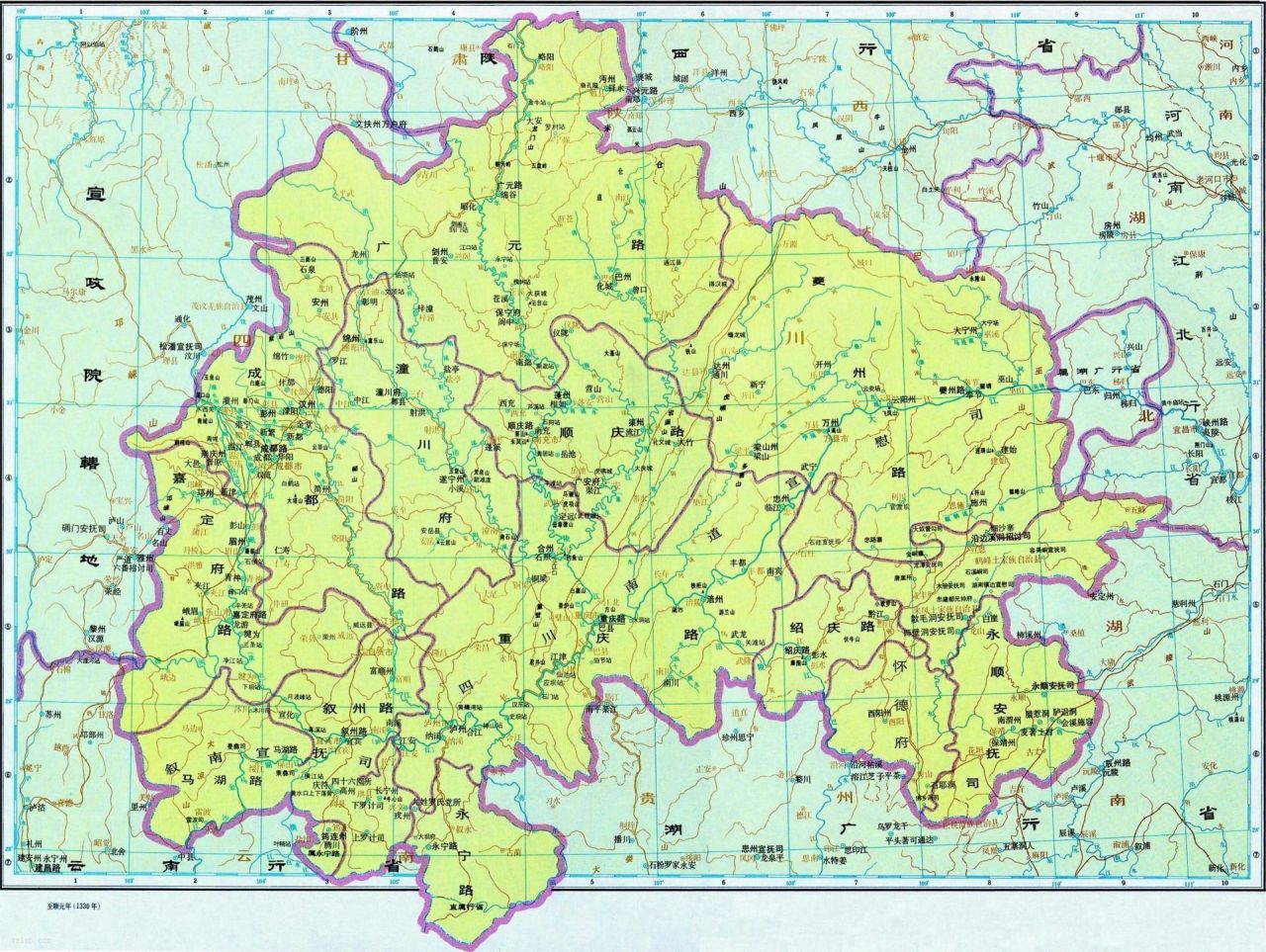 元朝四川地图