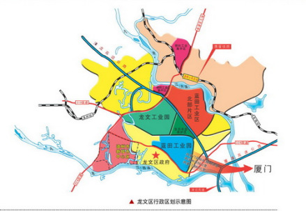 龙文区行政区划示意图