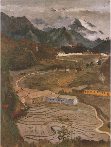 油画《井冈山茨坪》