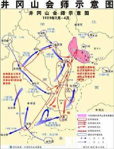 井冈山会师线路图