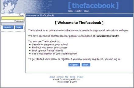 2004年facebook登陆界面