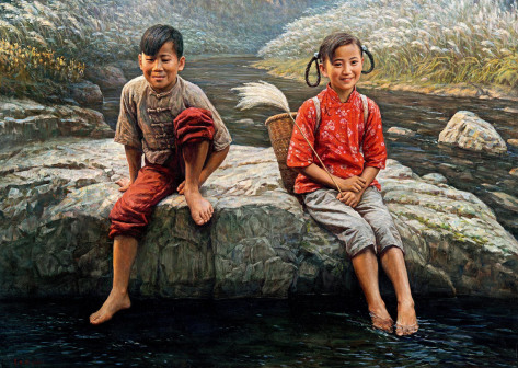 小河淌水-140x200cm