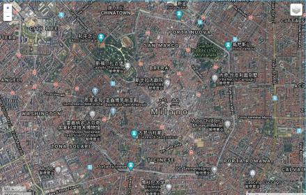 米兰城区卫星地图