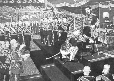 因英日同盟而被授予嘉德勋章的明治天皇（1906年）