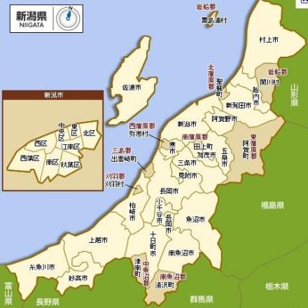 新潟县行政区划图 