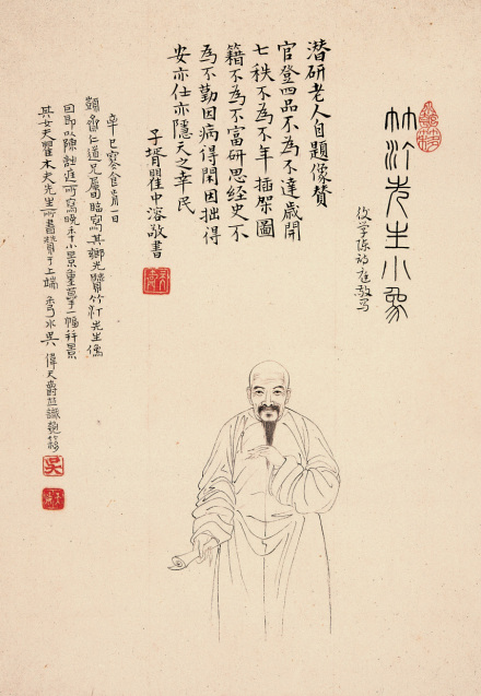 清代陈诗庭绘《潜研老人小像》