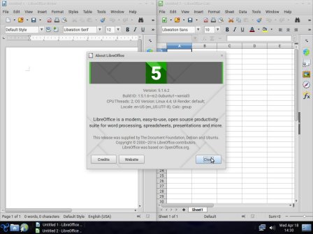 Trisquel 8.0 上的 LibreOffice