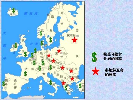 经互会和“马歇尔计划”在欧洲的分布