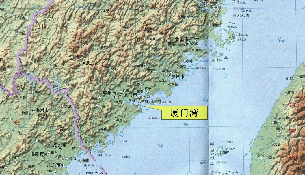 厦门湾的位置示意图