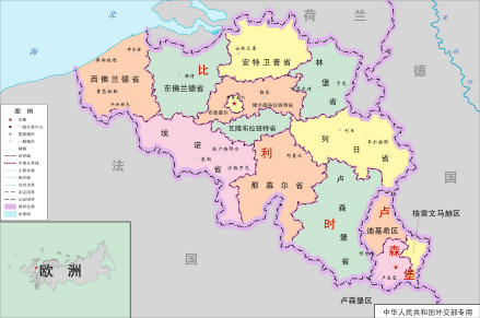 比利时政区地图