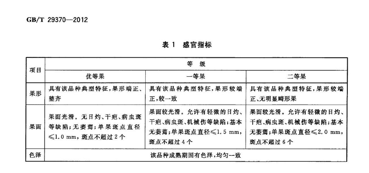 表1 感官指标