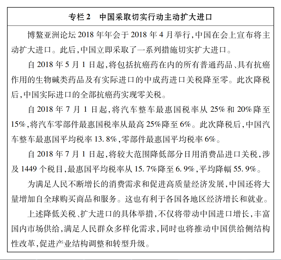 中国采取切实行动主动扩大进口