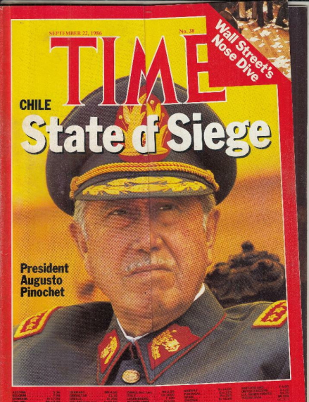 1986年，《时代周刊》杂志封面上的奥古斯托·皮诺切特