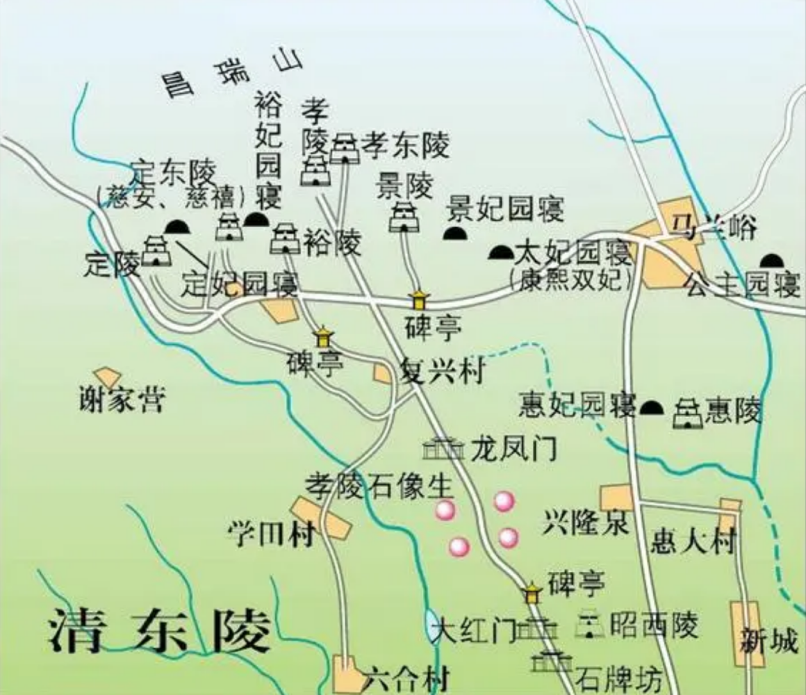 清东陵陵寝分布地图