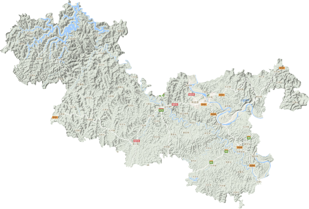 南部县地形图高清版大图