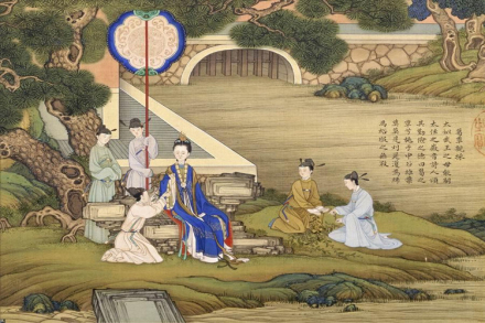 国画葛覃亲采 
