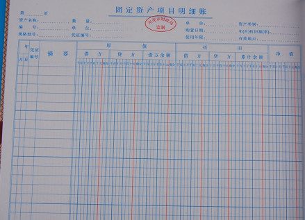 固定资产项目明细账(图3)
