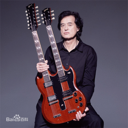 吉他大师Jimmy Page和他量身定做的双头吉他