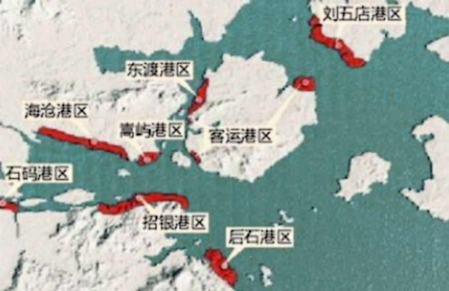 厦门港港区分布示意图