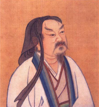 陶渊明画像，自1921年出版的《晚笑堂竹庄画传》。 