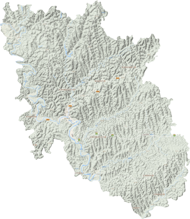 盐亭县地形图