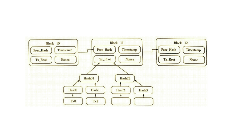 区块链中的区块模型示意图