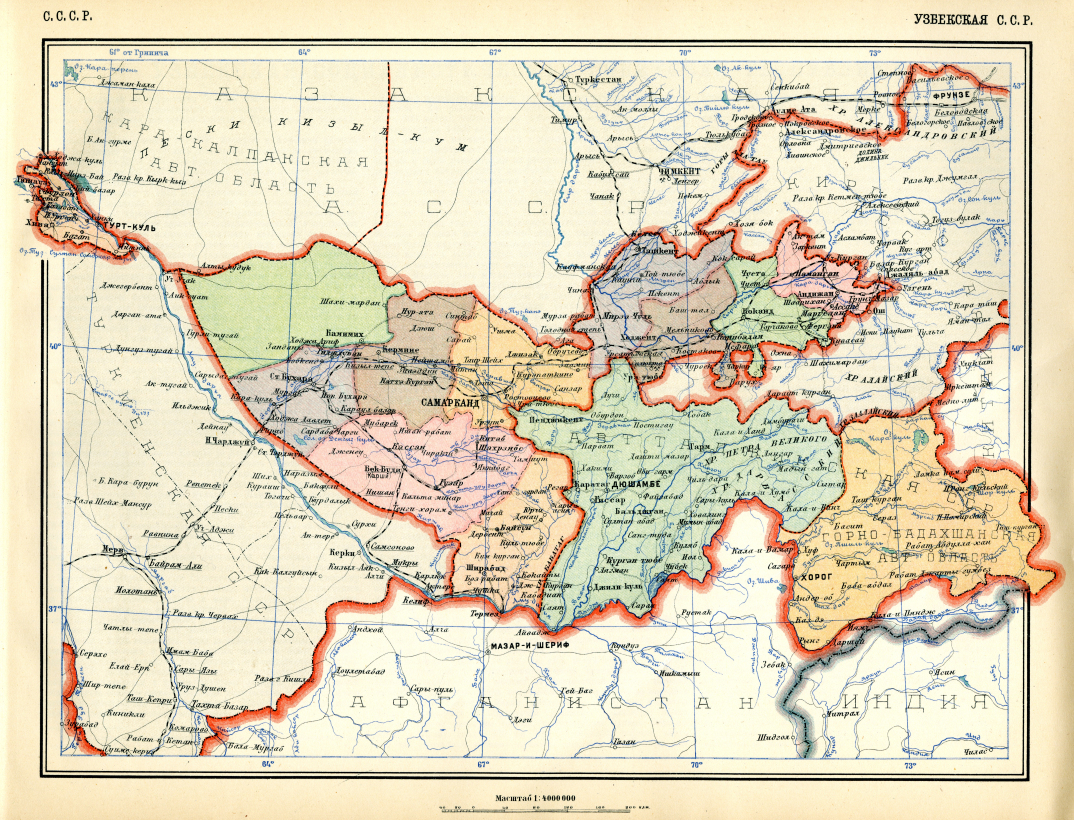 1928年的乌兹别克行政区划