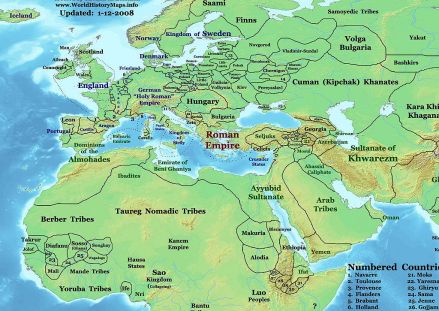 瓦加杜古王国（图“25”处）及其邻国（1200年）